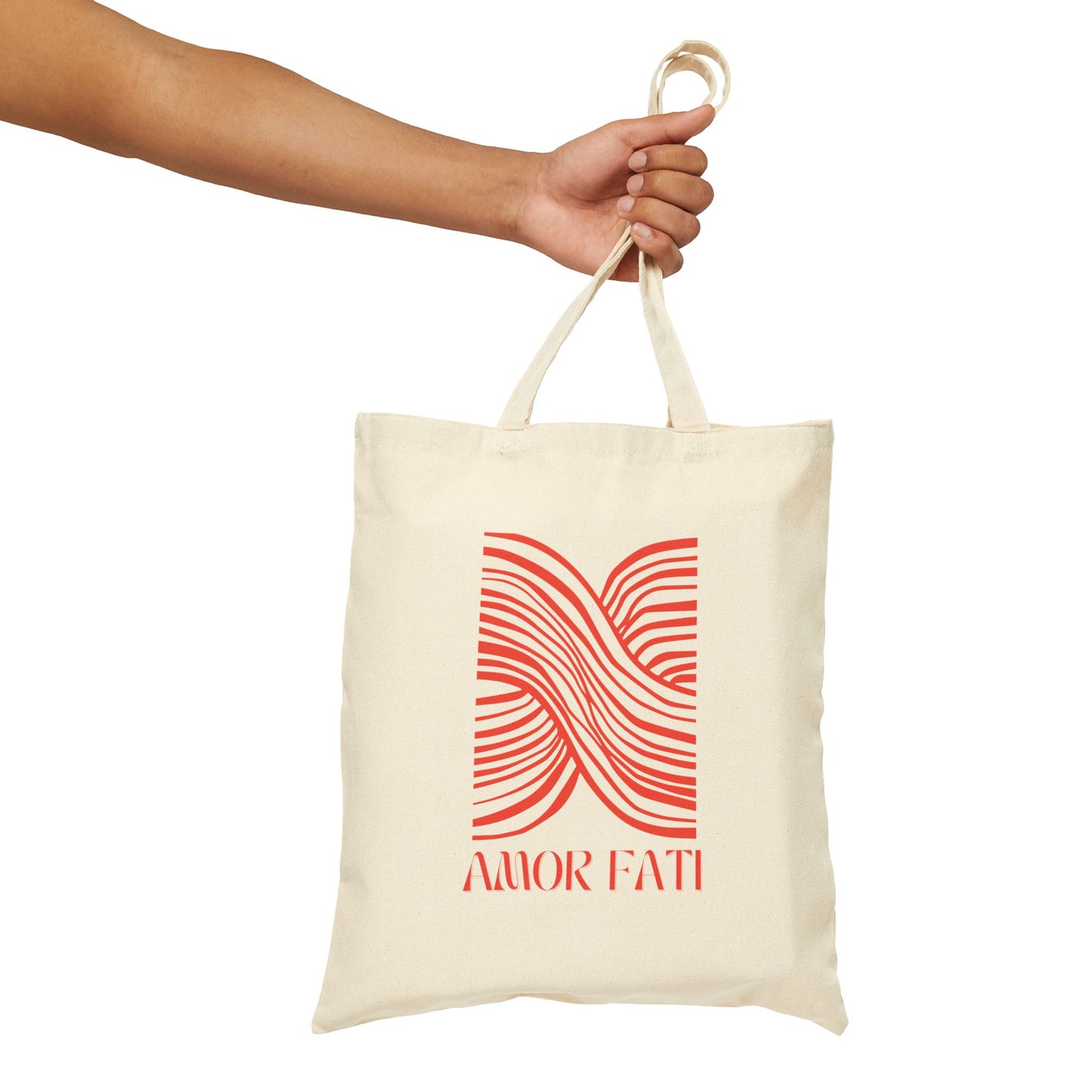 Amor Fati Abstract Tote Bag, RED