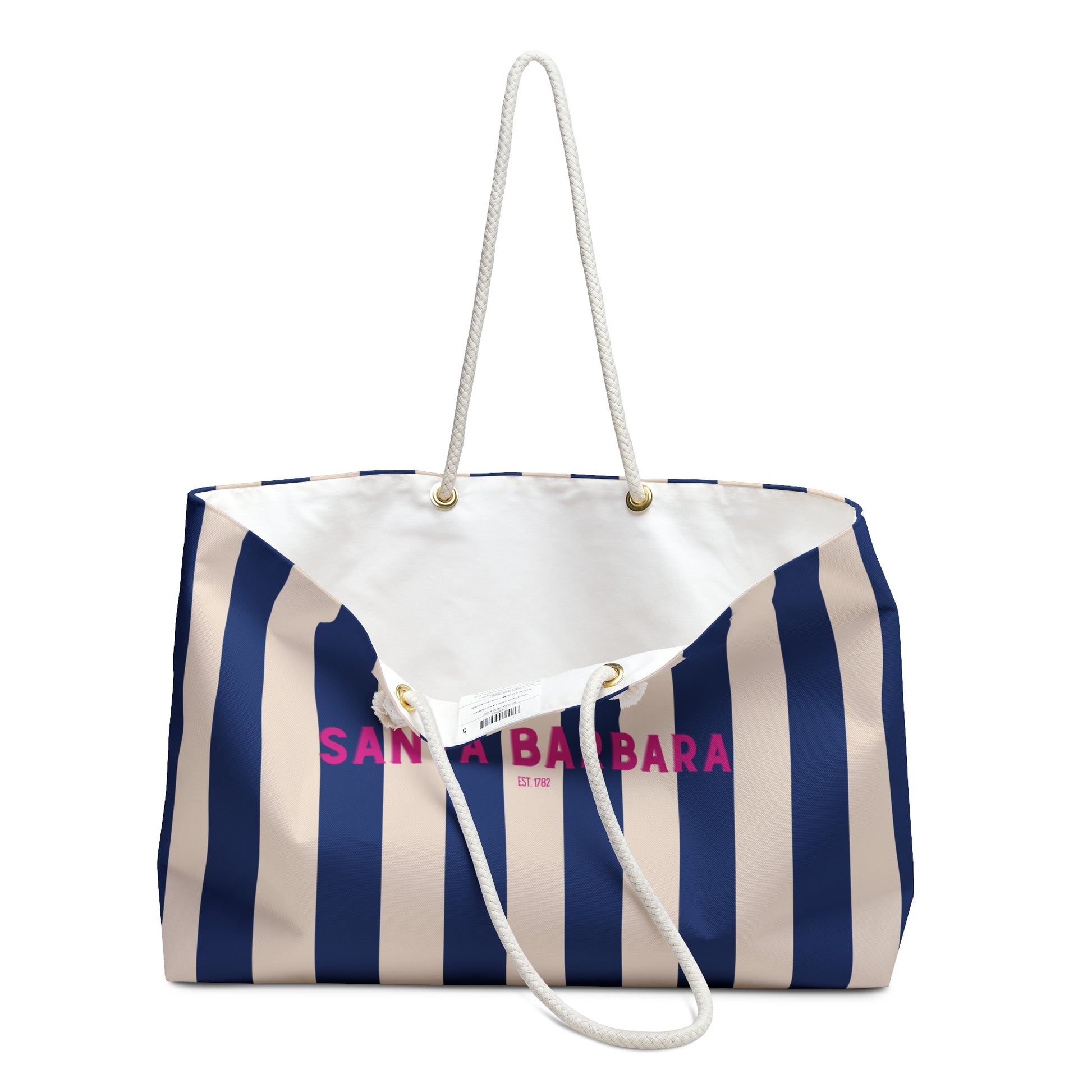  Navy & Cream Coastal Beach Tote