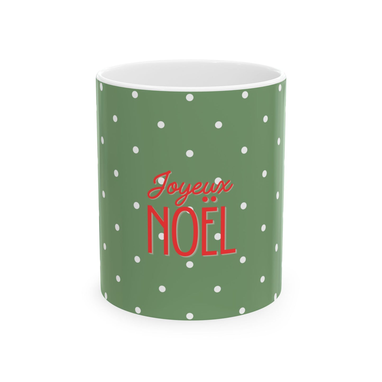 Green Polka Dot Christmas Coffee Cup