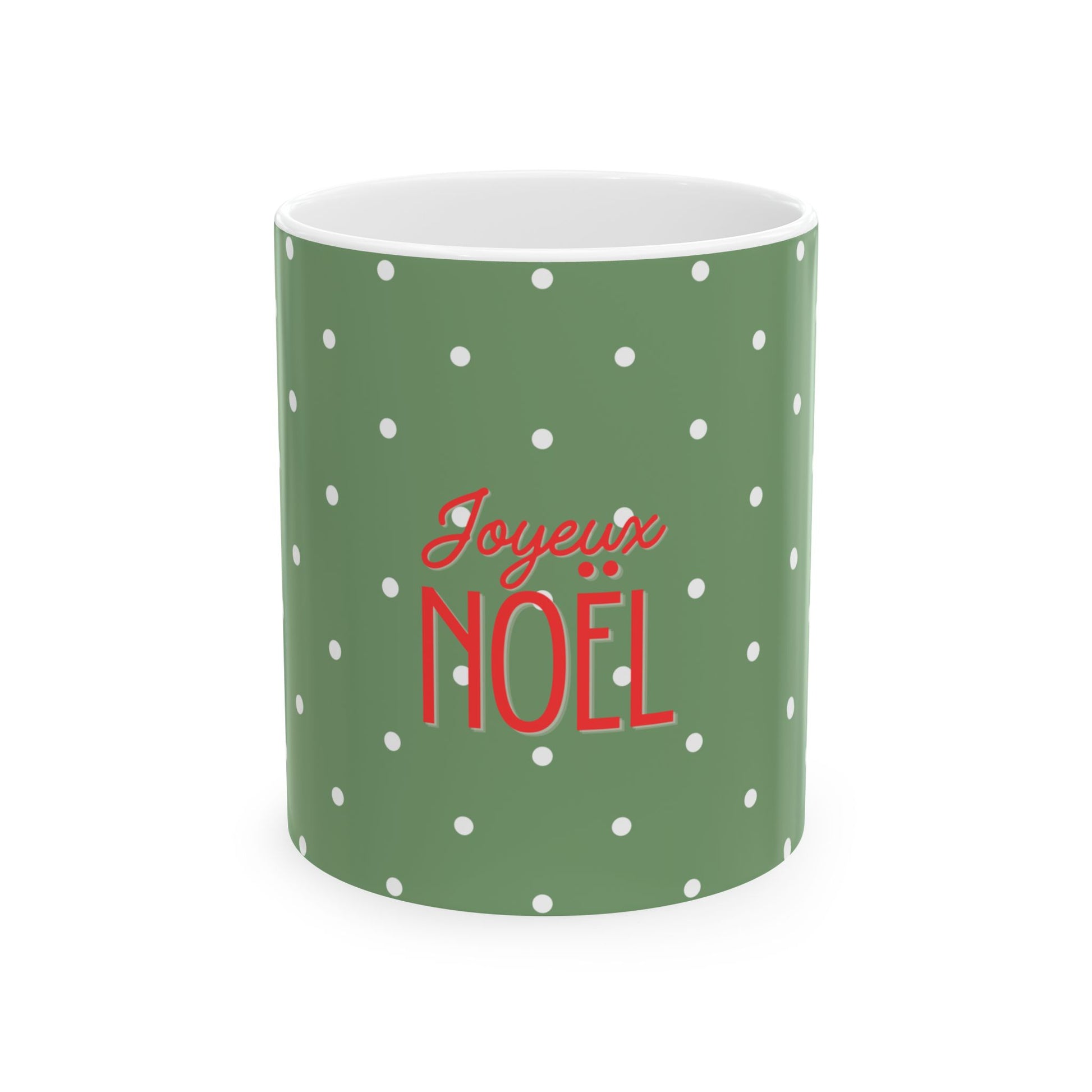 Green Polka Dot Christmas Coffee Cup