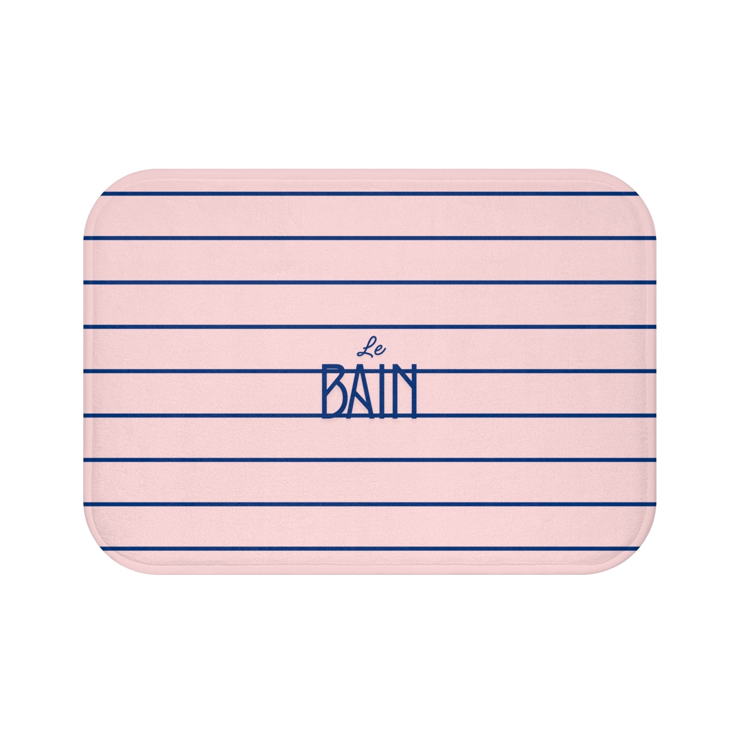 Le Bain Ballet Pink Bath Mat — French-Inspired Blue Stripe Bathroom Rug