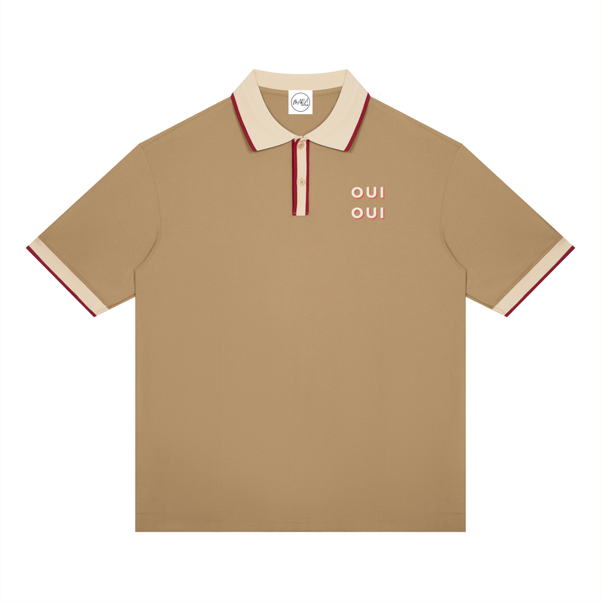 OUI OUI  Preppy Color Block Polo Shirt