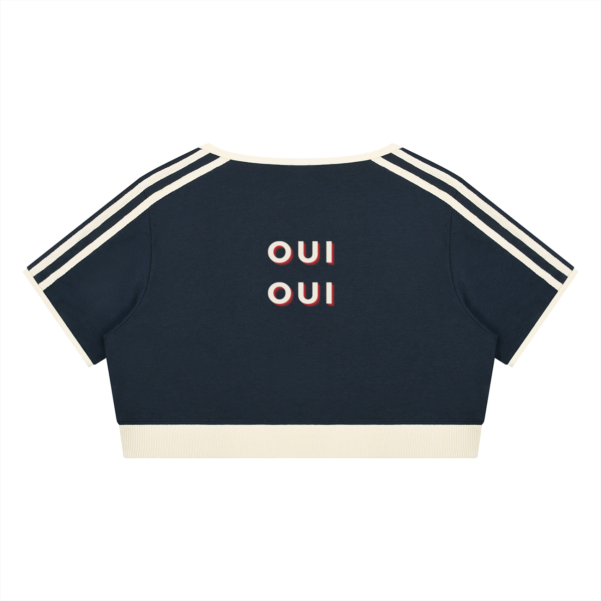 Oui Oui Women’s Crop Ringer T-Shirt