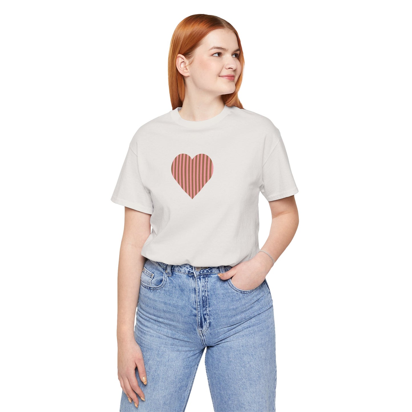 Pink/Brown Heart Ladies Tee | Preppy Basics