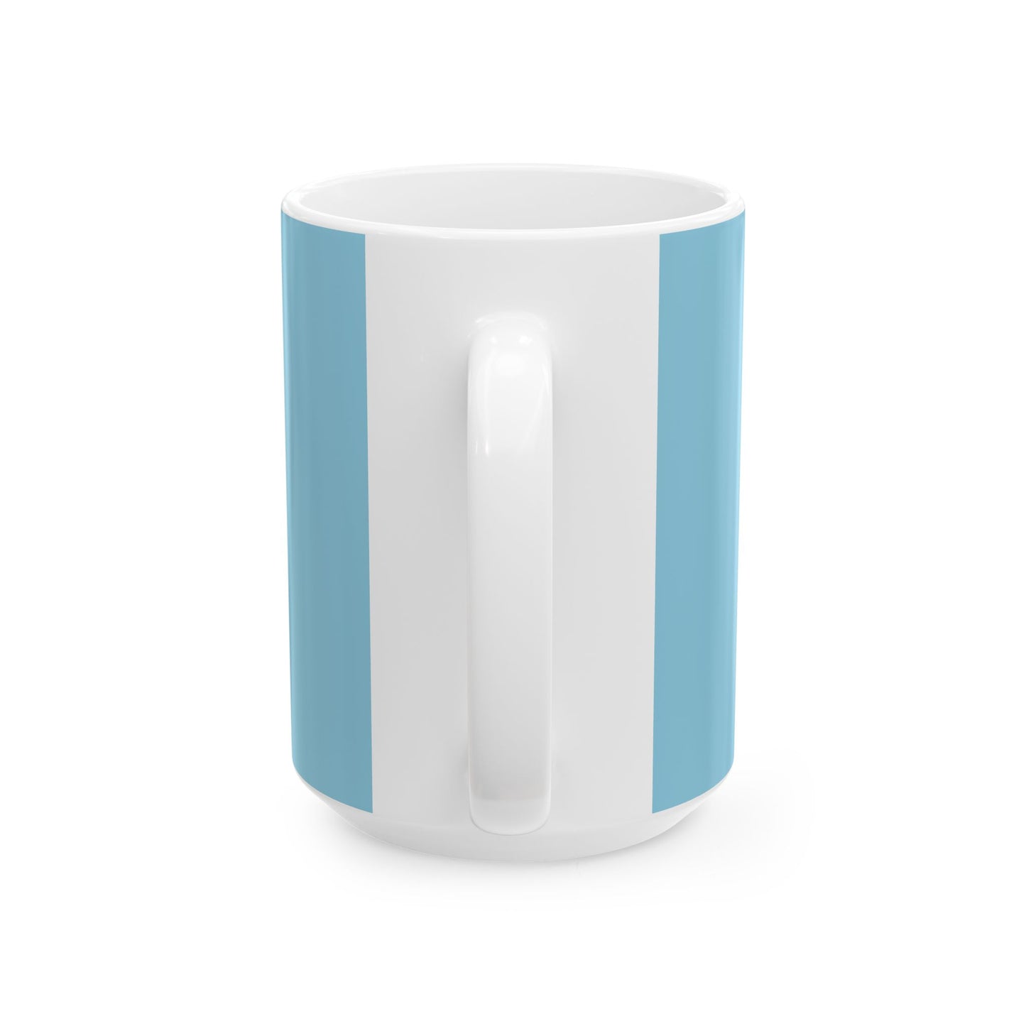 Super Mom Ceramic Mug, AZURE  BLUE  – Retro Superhero Mom Coffee Cup