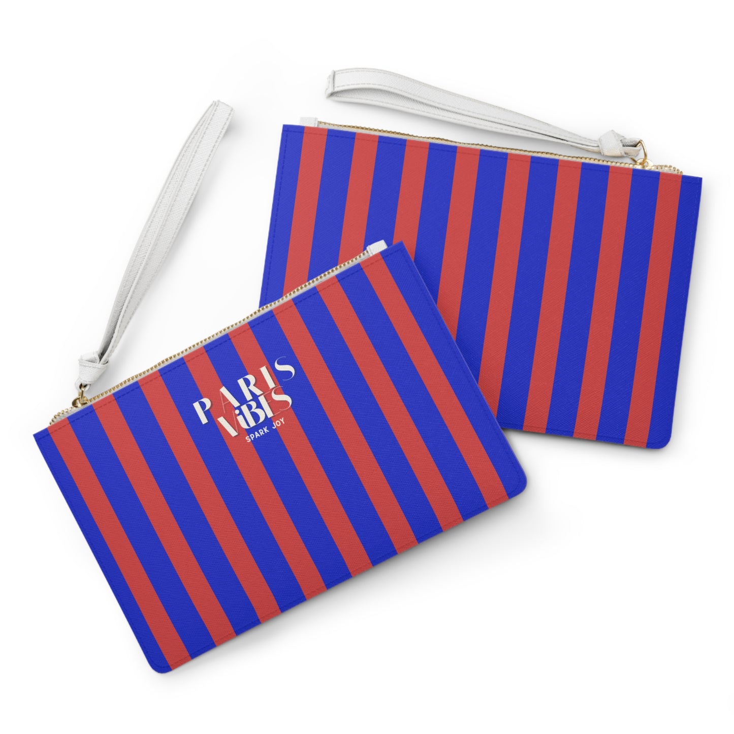 PARIS VIBES Blue Stripe Clutch Bag, Fashion Accessory