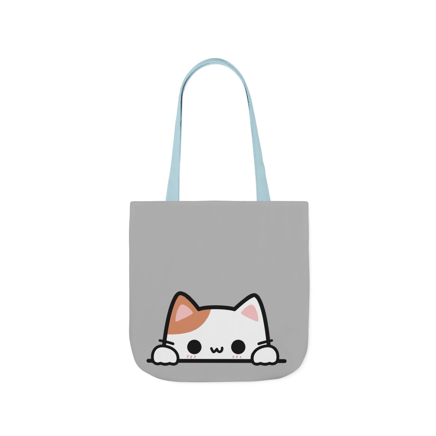 Kawaii Cat Canvas Tote — Light GREY