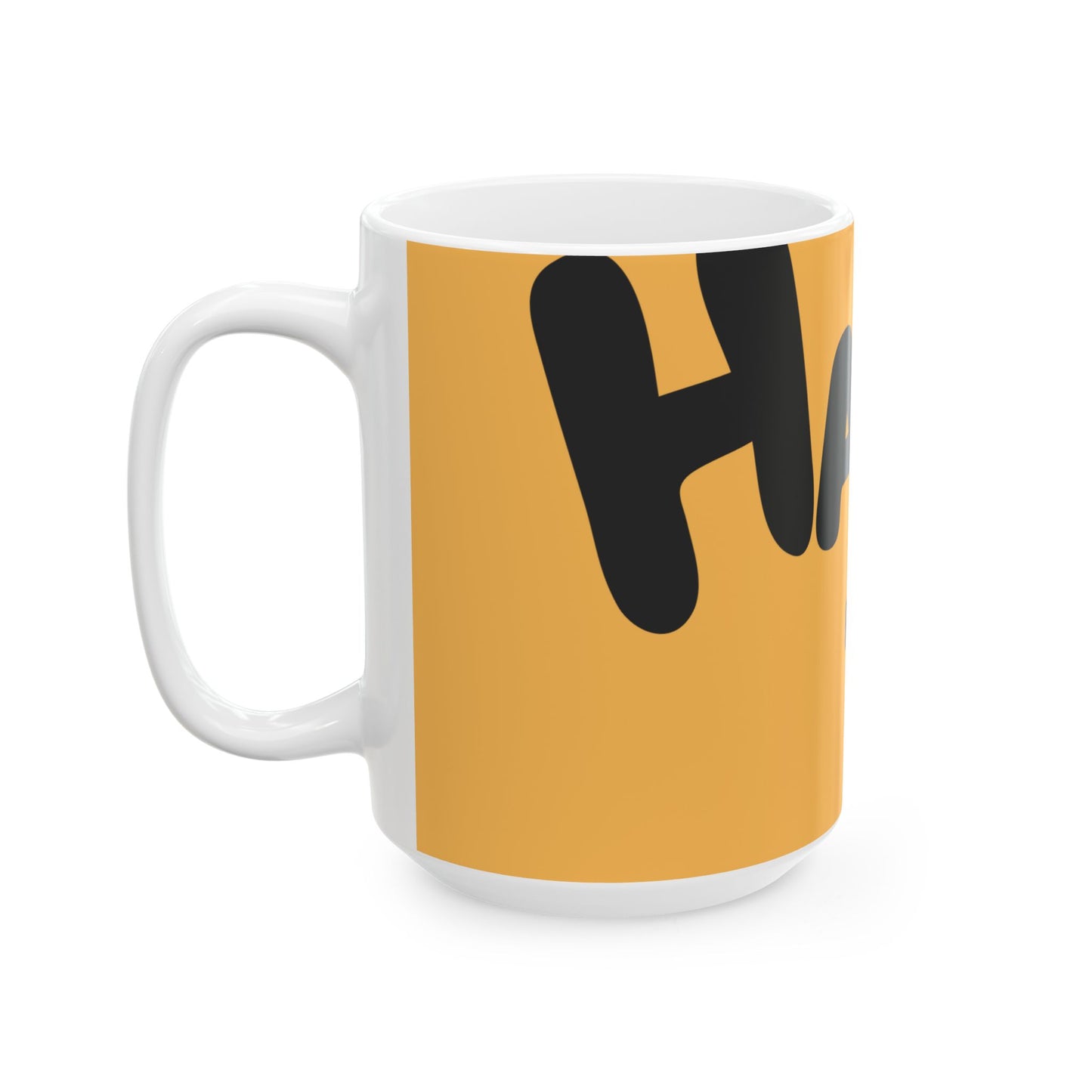 Ceramic Mug, Cute Happy Birthday Mug -YELLOW