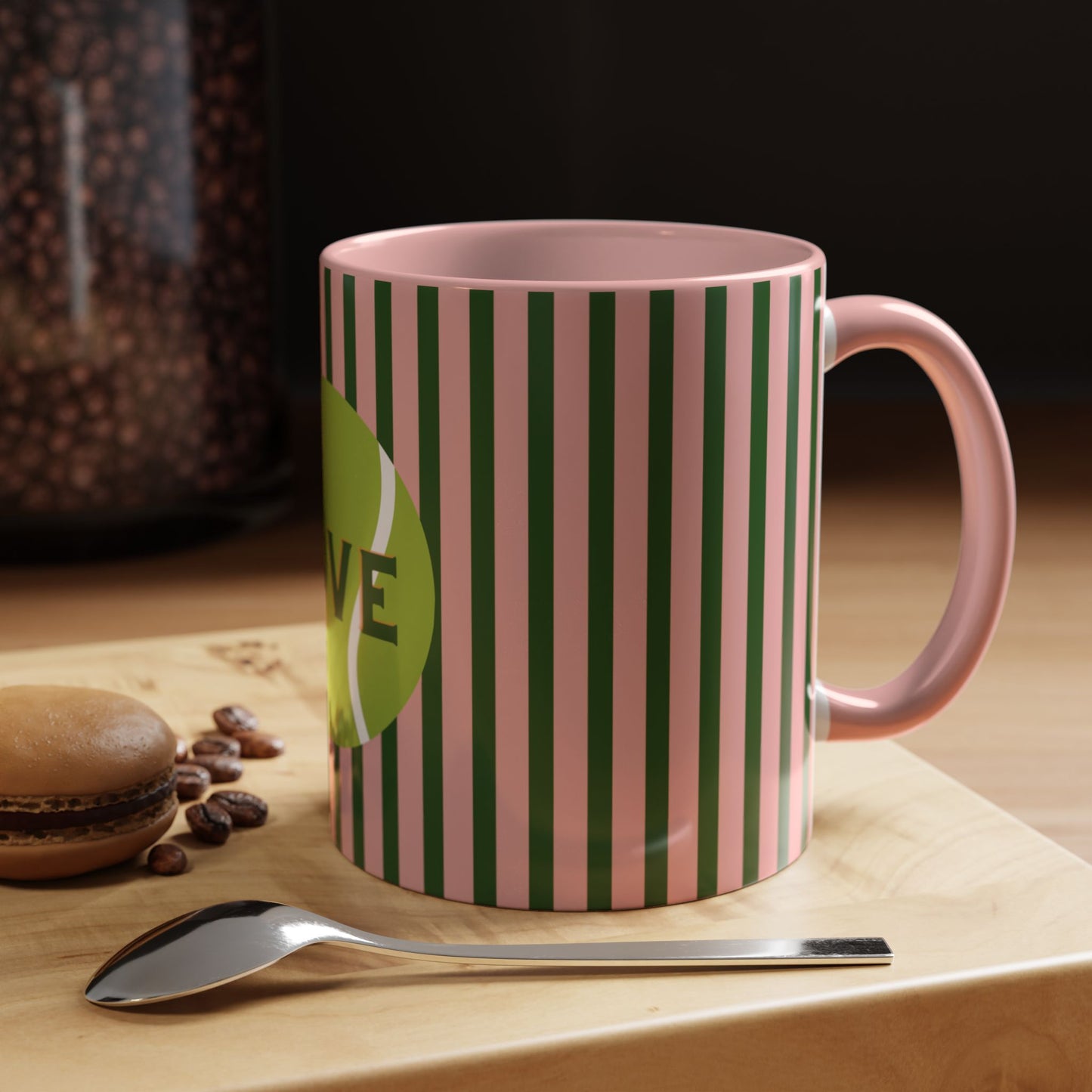 Tennis Love Coffee Mug, PINK — Tennis Ball Coffee Cup