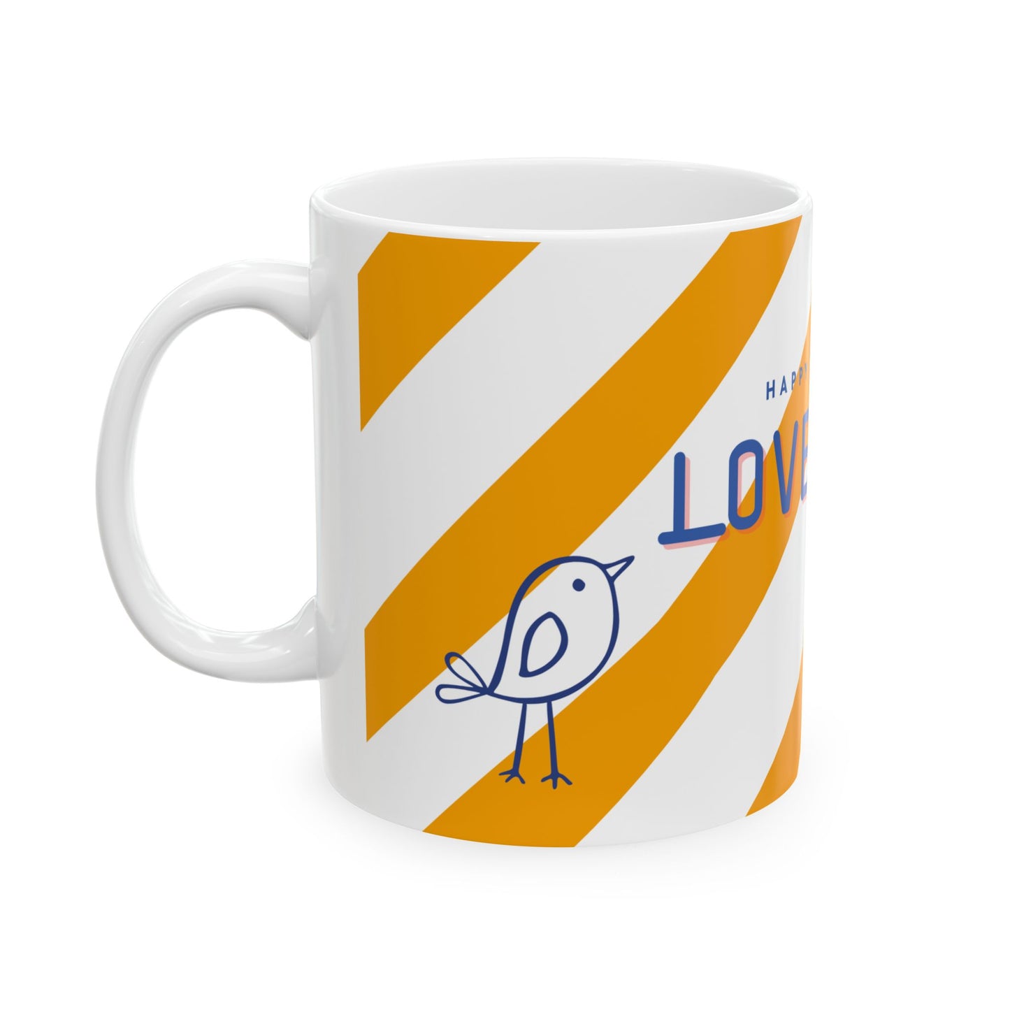 LoveBirds Preppy Couples Mug, Yellow | Newlywed Gift