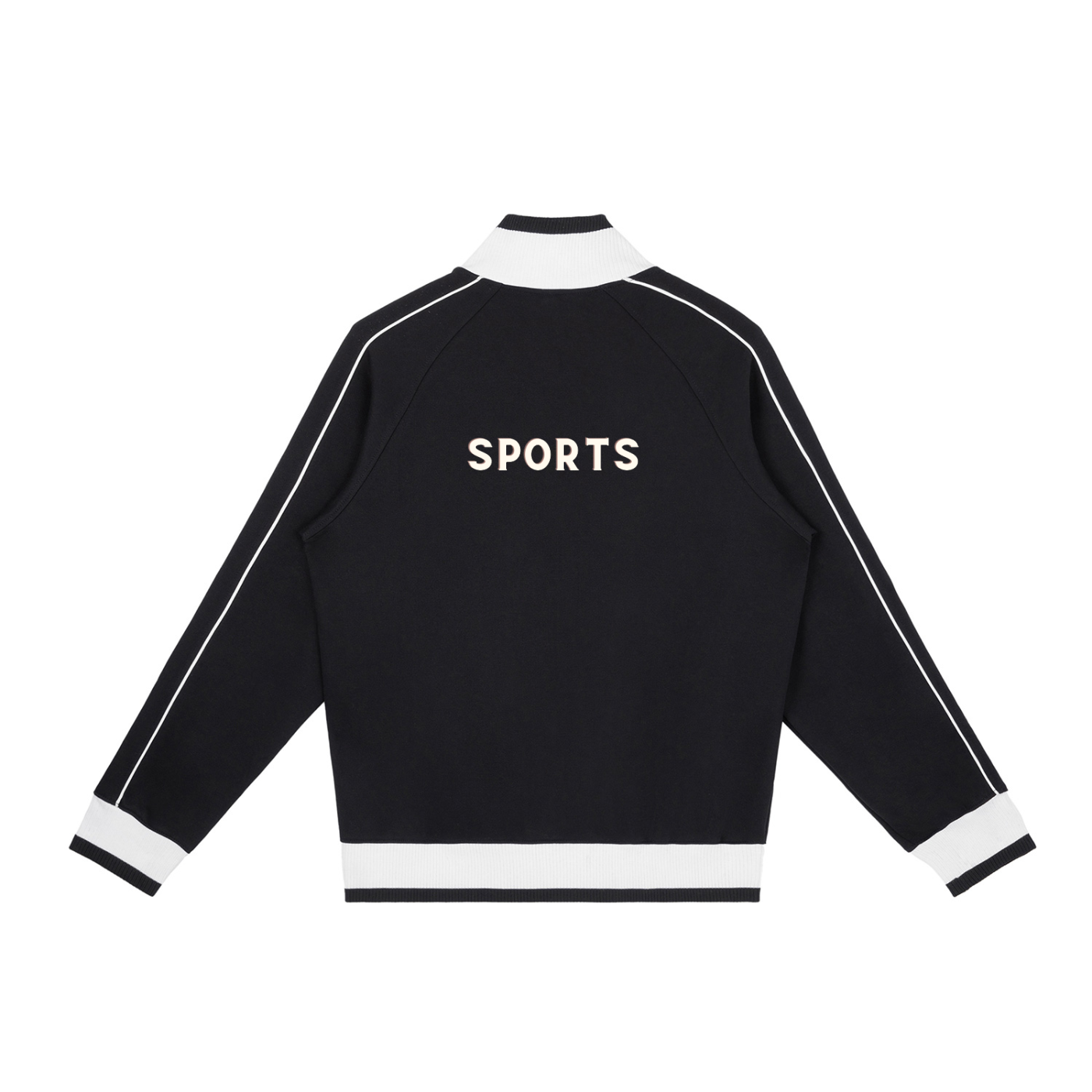 Classic SPORTS Color Block Track Jacket, Black