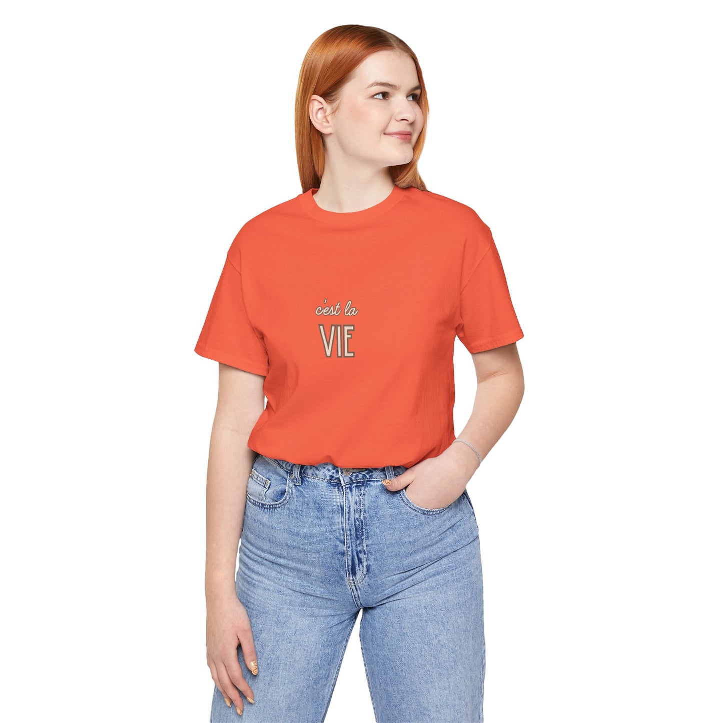 C'est la Vie Graphic Tee, Coral