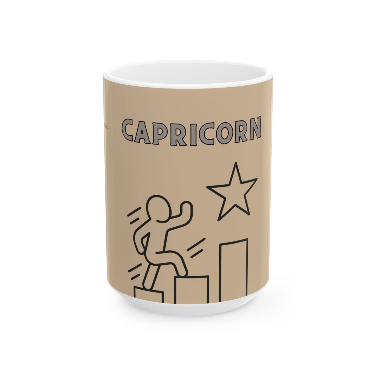 Mug with 'Capricorn' design on a beige background