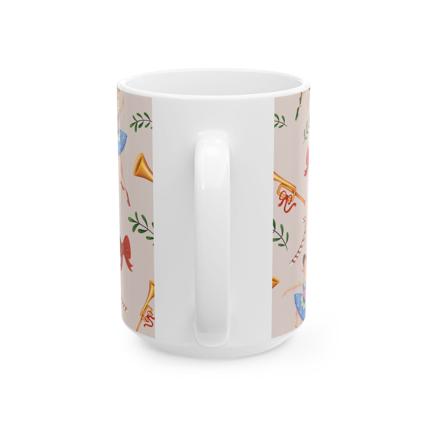 Nutcracker Ballet Mug, Light Pink – 'Sugar Plum Dreams' Holiday Ceramic Coffee Cup (11oz & 15oz)