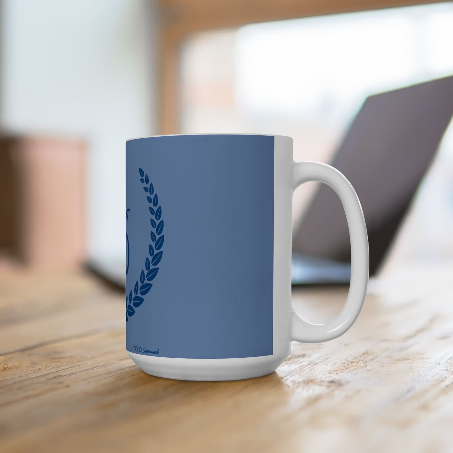 Best Dad "Kid Approved" Ceramic Mug — Elegant Wreath Design (11oz & 15oz)