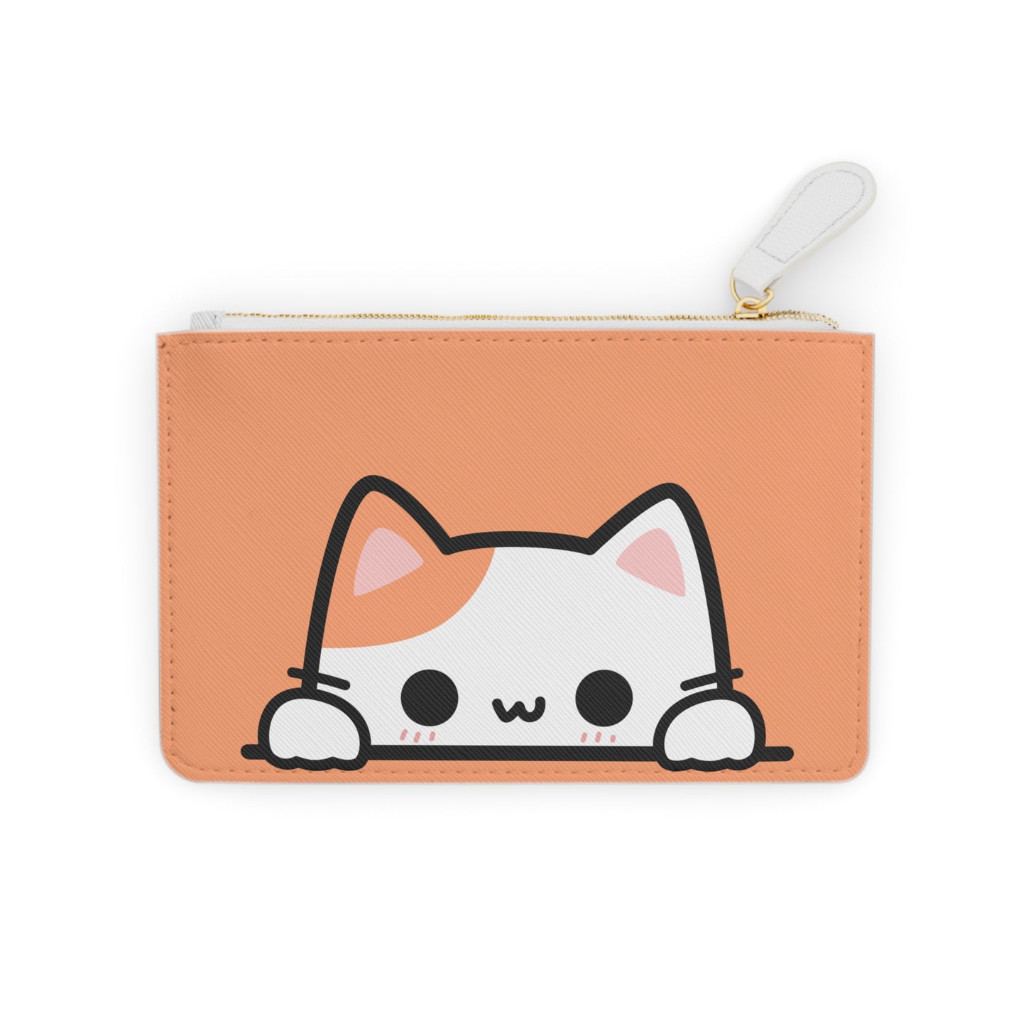 Pouch with a cat design on an orange background