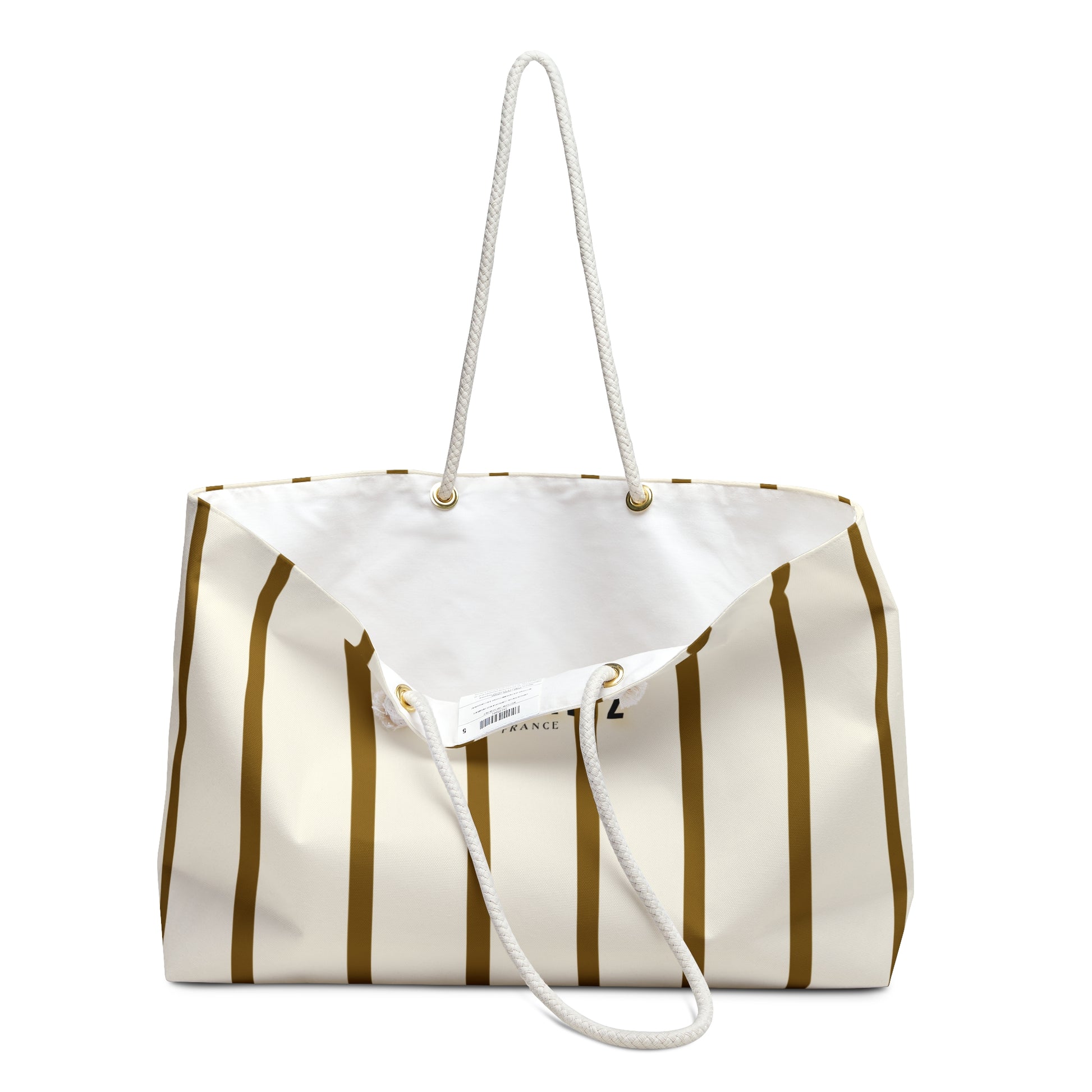 Pink glittery tote bag with white interior and handle on a white background