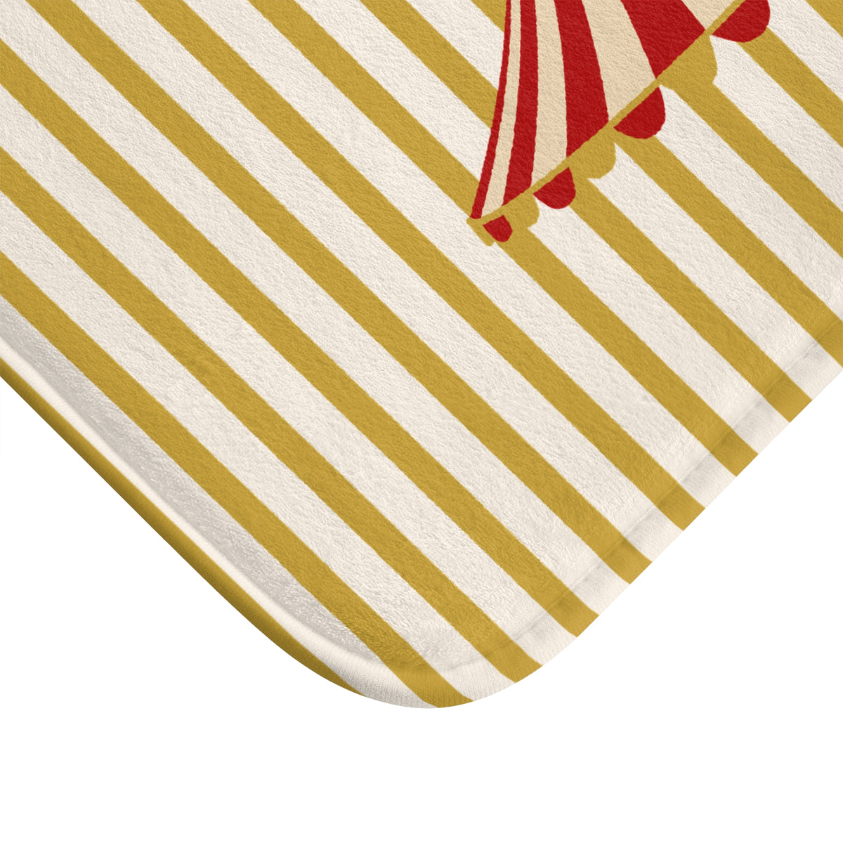 Vintage Circus Top Bath Mat with Striped Nursery Design