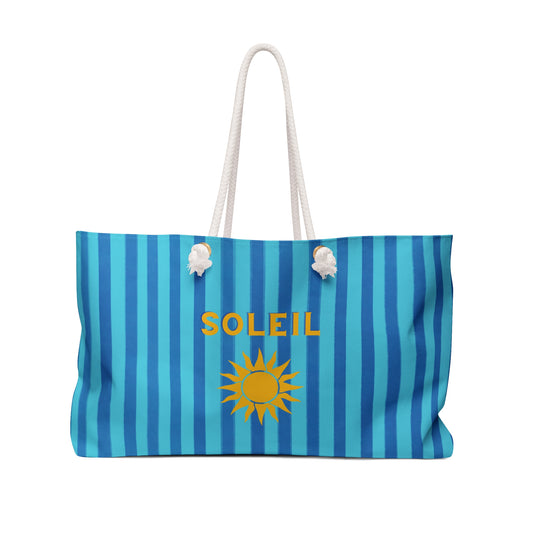 Aqua French Beach Tote - SOLEIL 