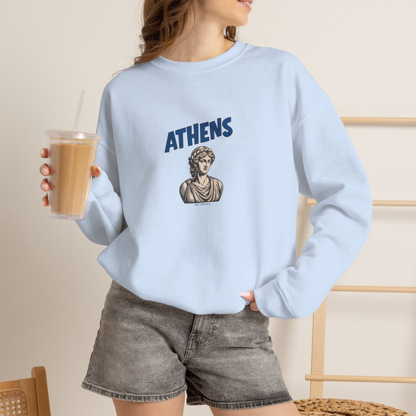 Athens Goddess Graphic Sweatshirt – Classic Greek Statue Crewneck