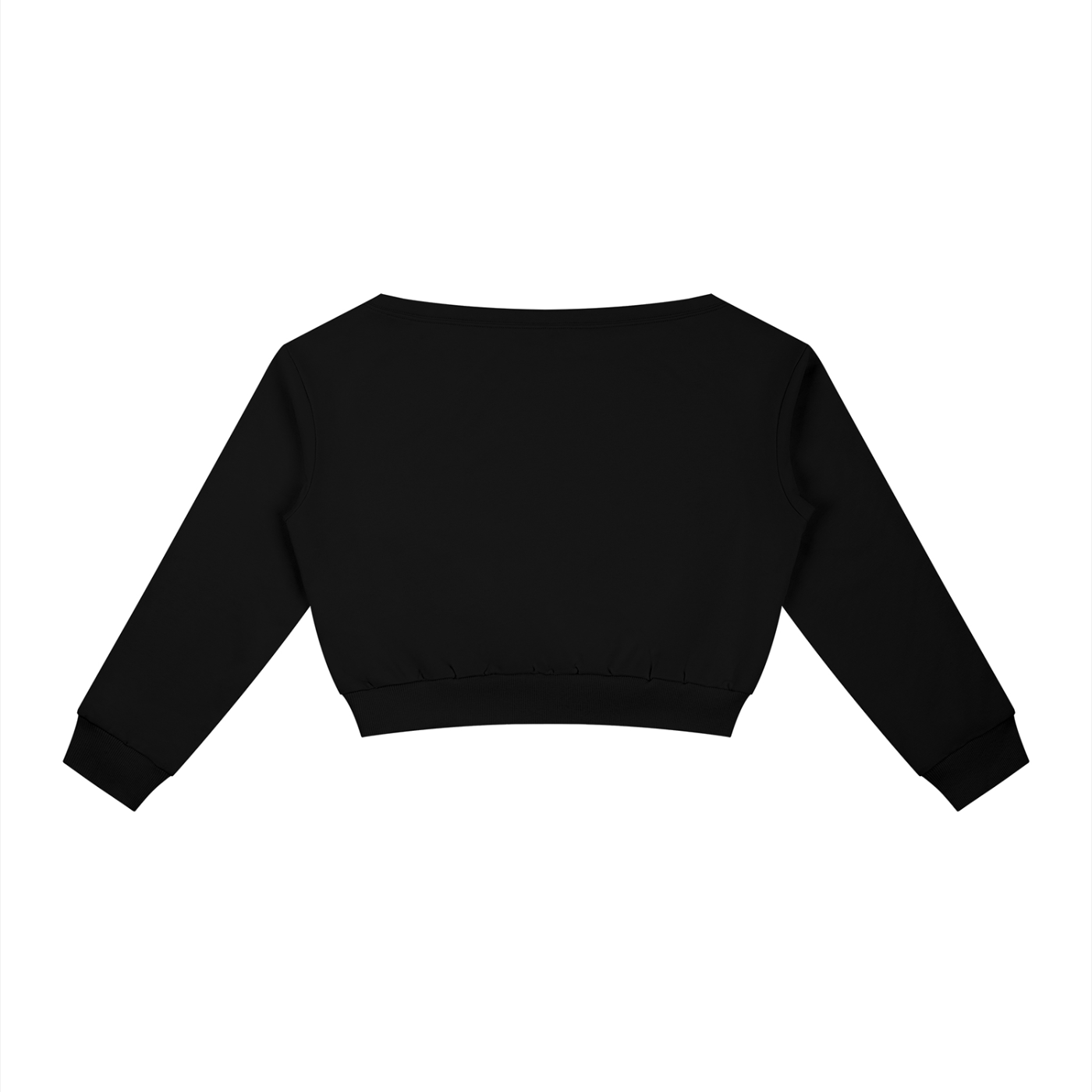 Black crop top on a white background