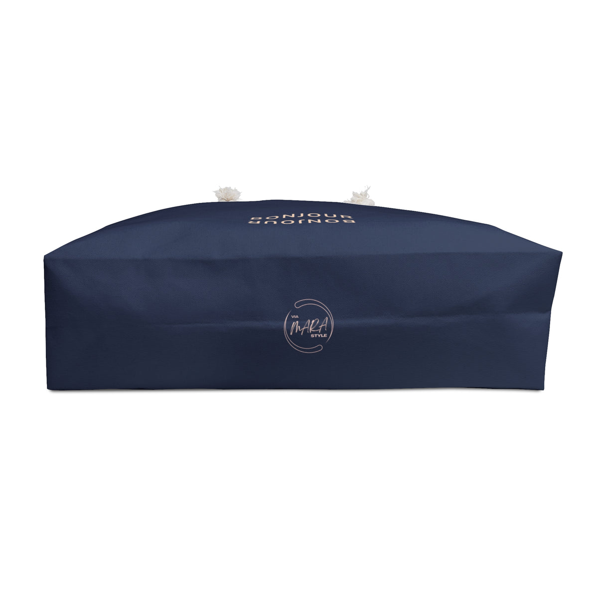 A dark navy blue grill cover with white embroidered logos, including 'Grill Boss' and a circular 'M-MA' logo, shown on a plain white background.