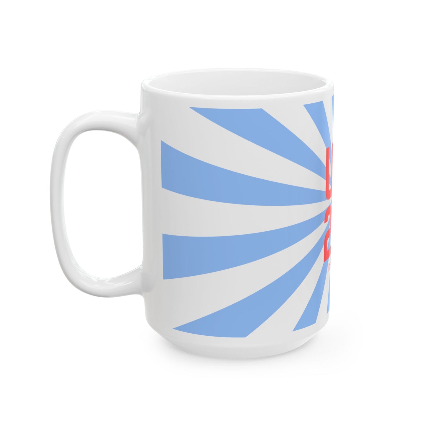 USA 250 Ceramic Mug, Ice Blue — Red & Blue Patriotic Coffee Cup