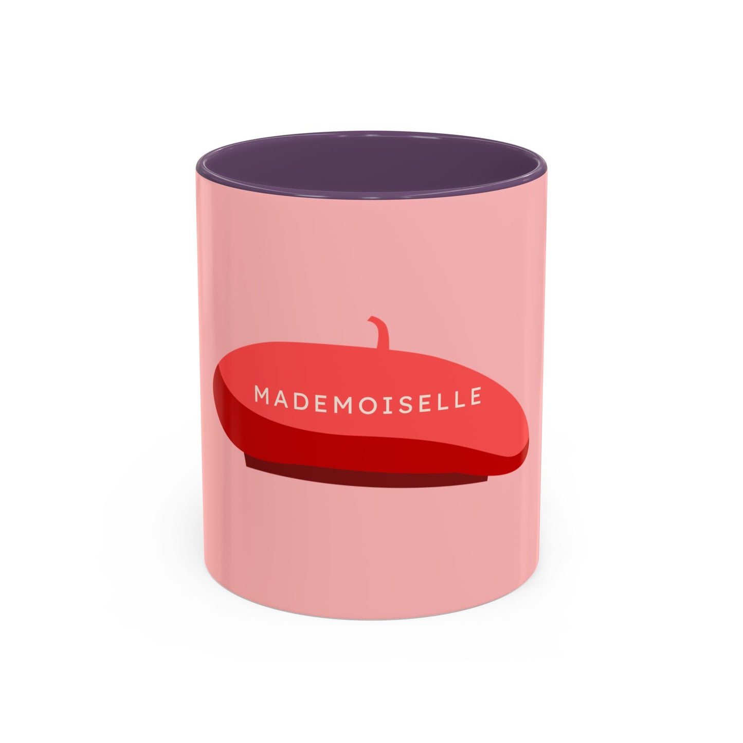Mademoiselle Beret Accent Coffee Mug — Chic Pink French Café Gift (11/15oz)