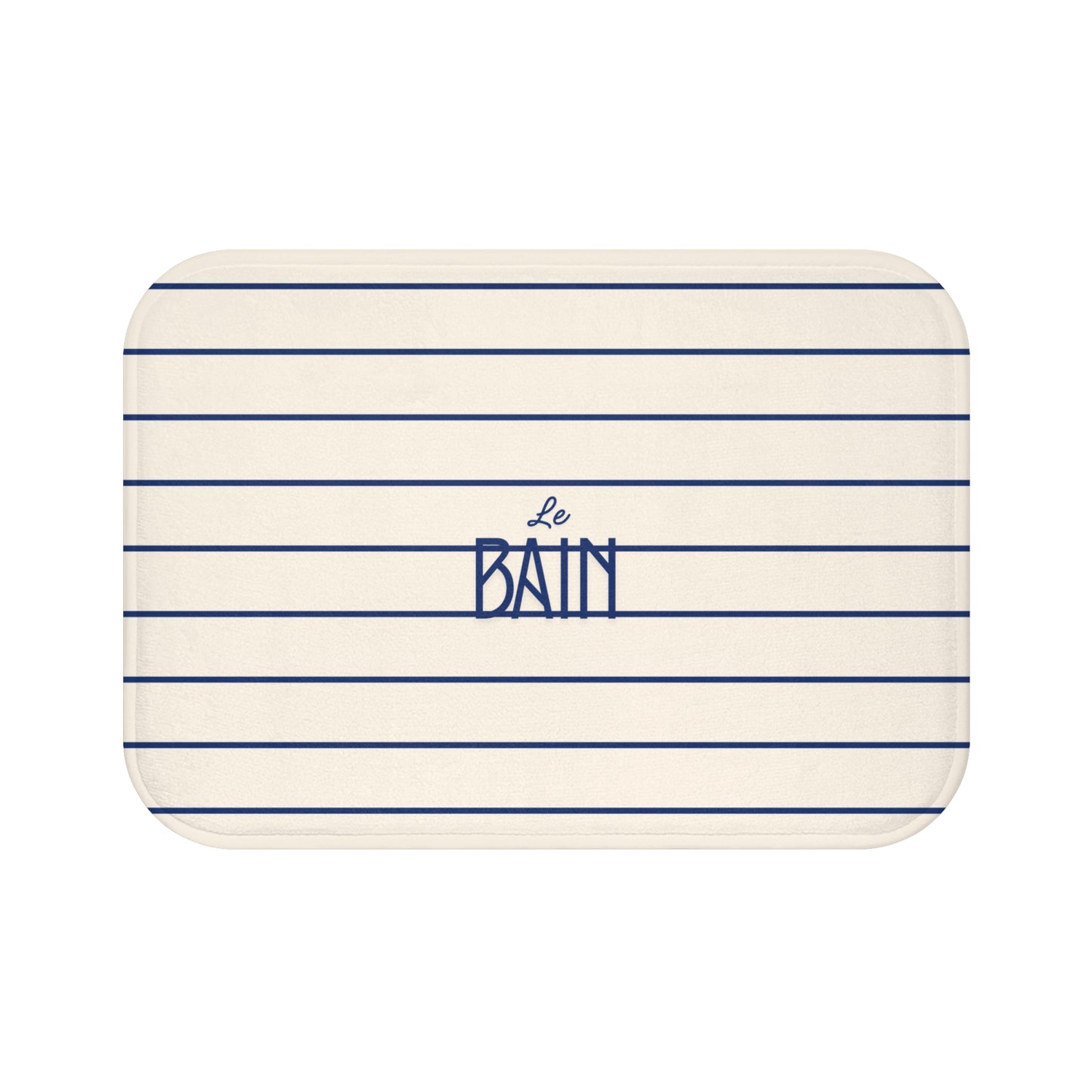 Le Bain Striped Bath Mat — French-Inspired Blue Stripe Bathroom Rug