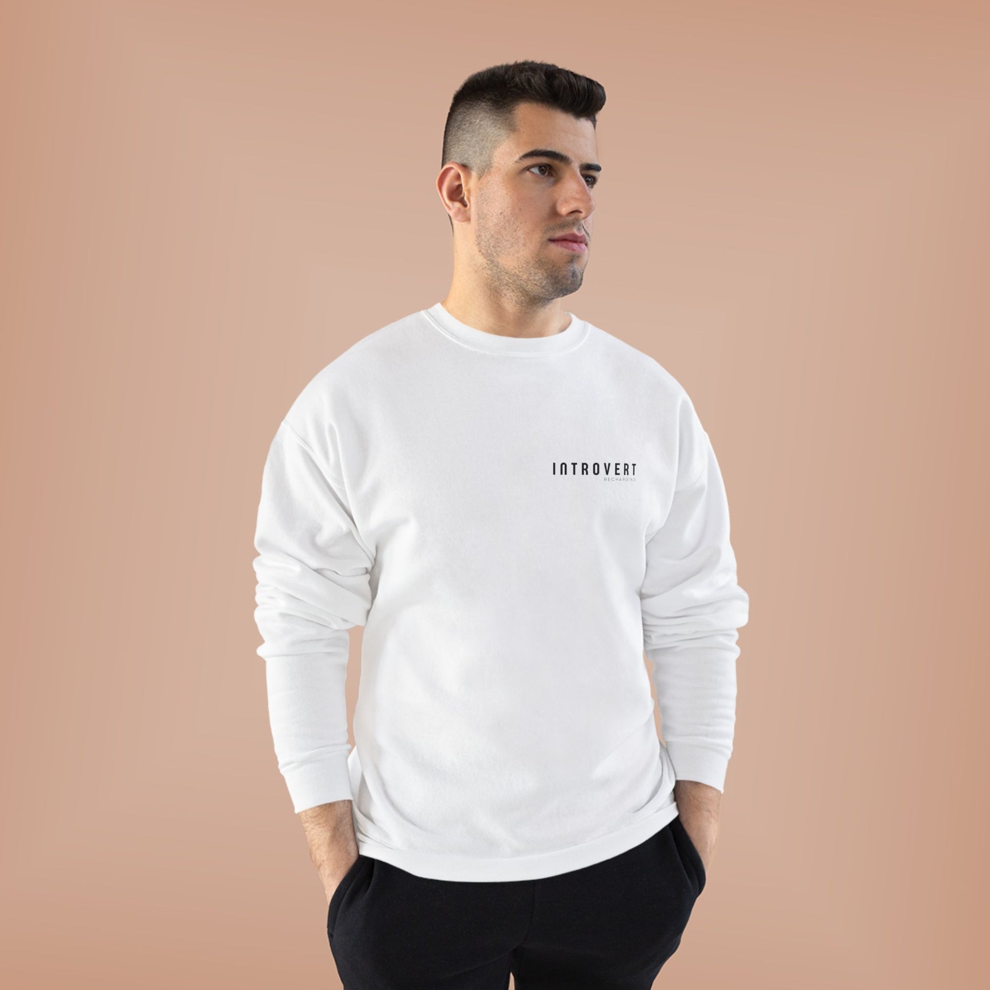 Introvert Recharging Unisex Sweatshirt, White