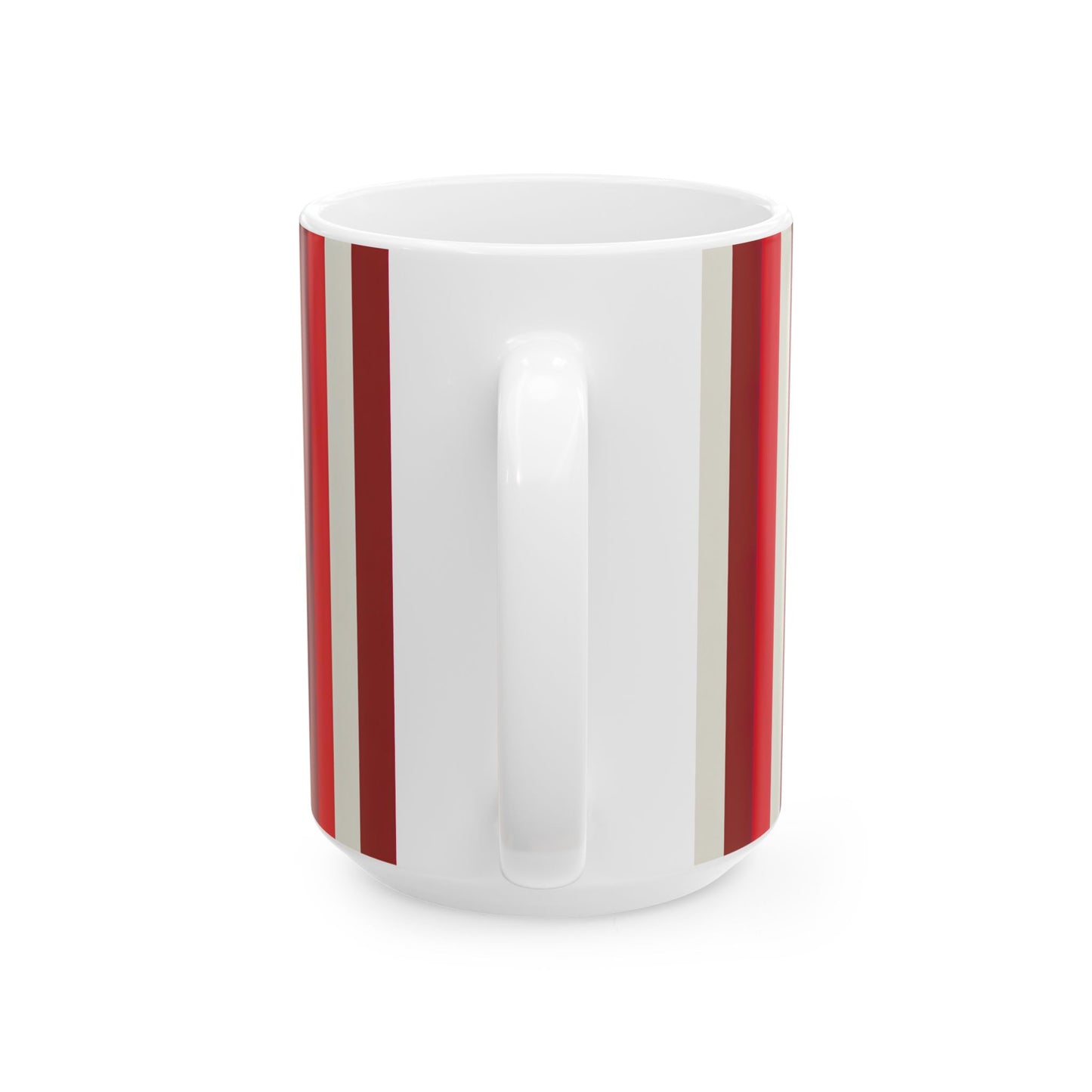 Paris Vibes Spark Joy Striped Ceramic Mug, RED  (11oz & 15oz)