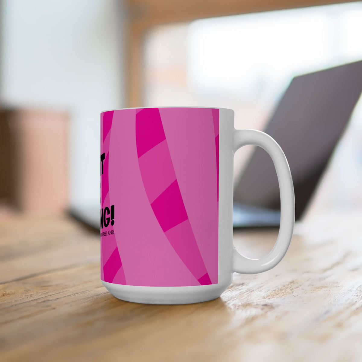 Don't Be Boring! Pink Ceramic Mug — Diana Vreeland Fashionista Quote