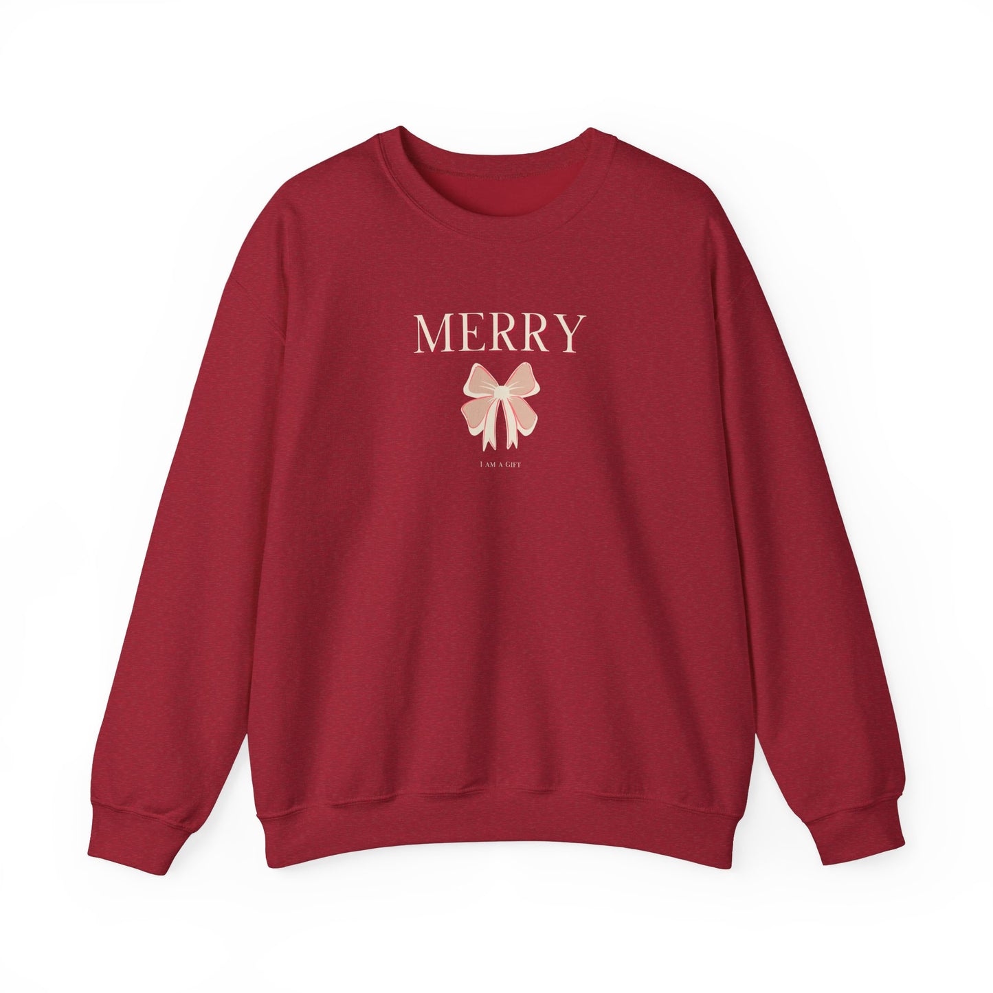 Christmas Bow Sweatshirt, Holiday Gift Season Comfort Apparel