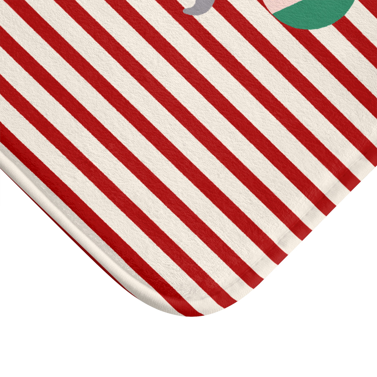 Circus Elephant Bath Mat with Red Striped Nursery Design