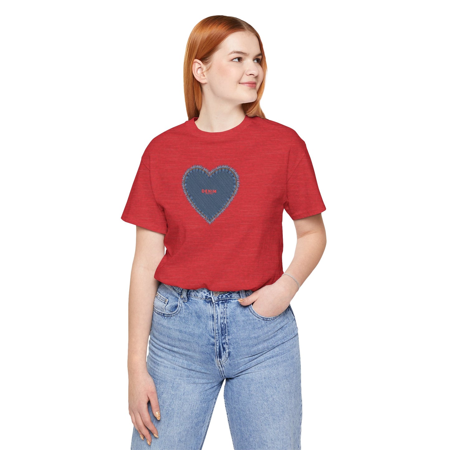 DENIM Heart Ladies Tshirt,  Jean Lover Shirt