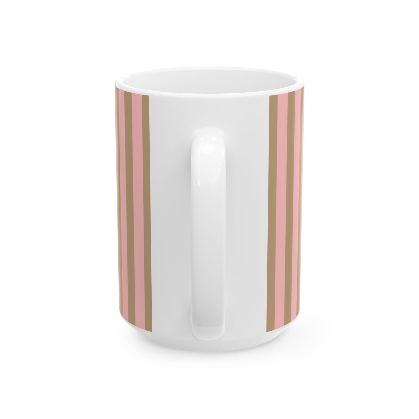 Le Guépard Ceramic Mug, WILD & FREE Collection – Vintage Pink Striped Coffee Cup