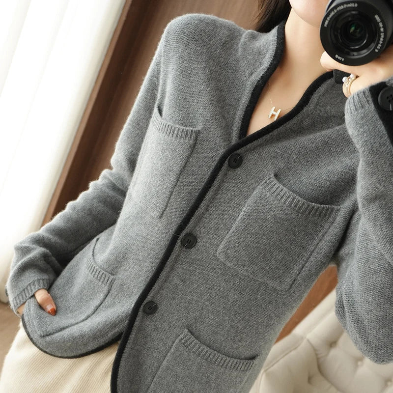 Classic Cashmere Cardigan, jacket length