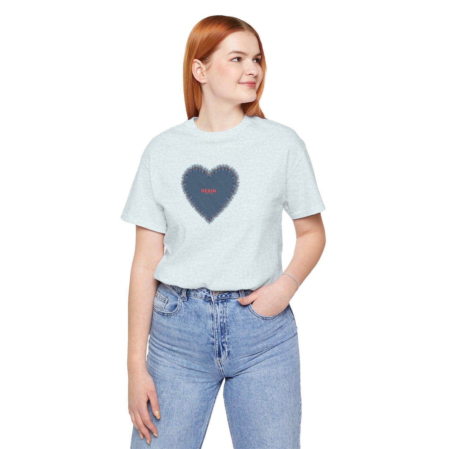 DENIM Heart Ladies Tshirt,  Jean Lover Shirt