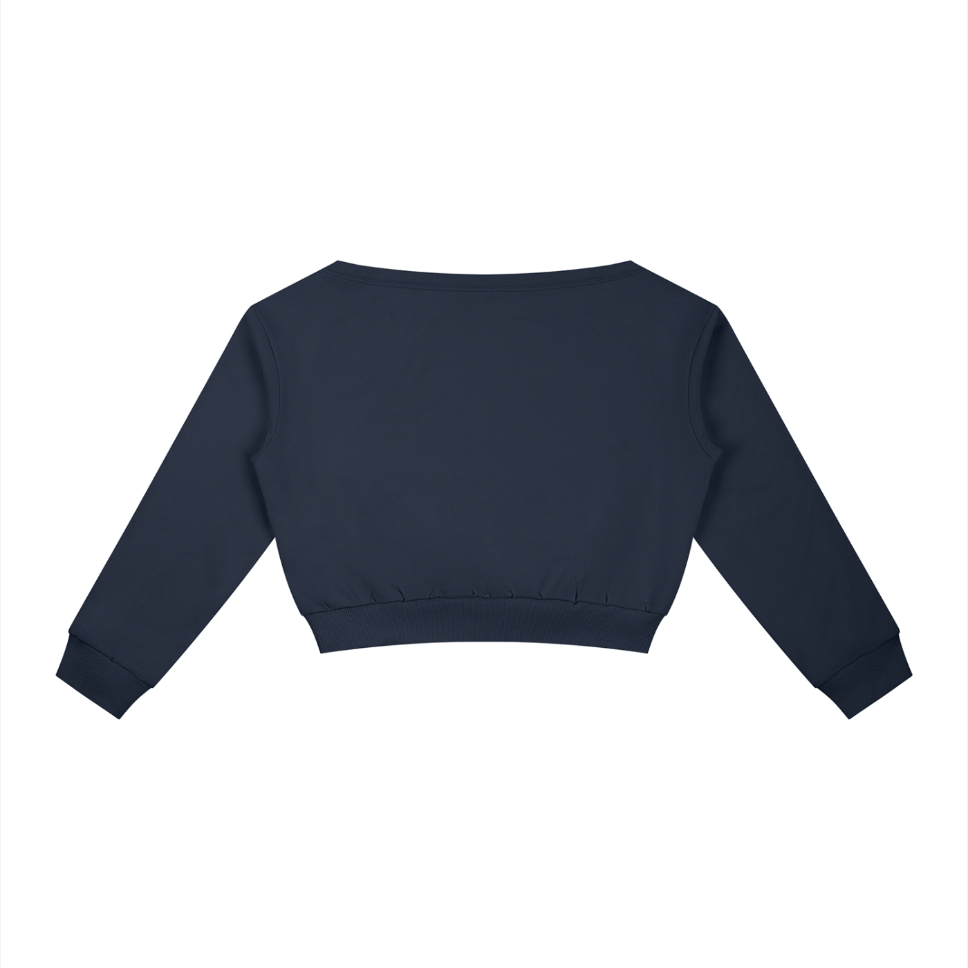 Navy blue crop top on a white background