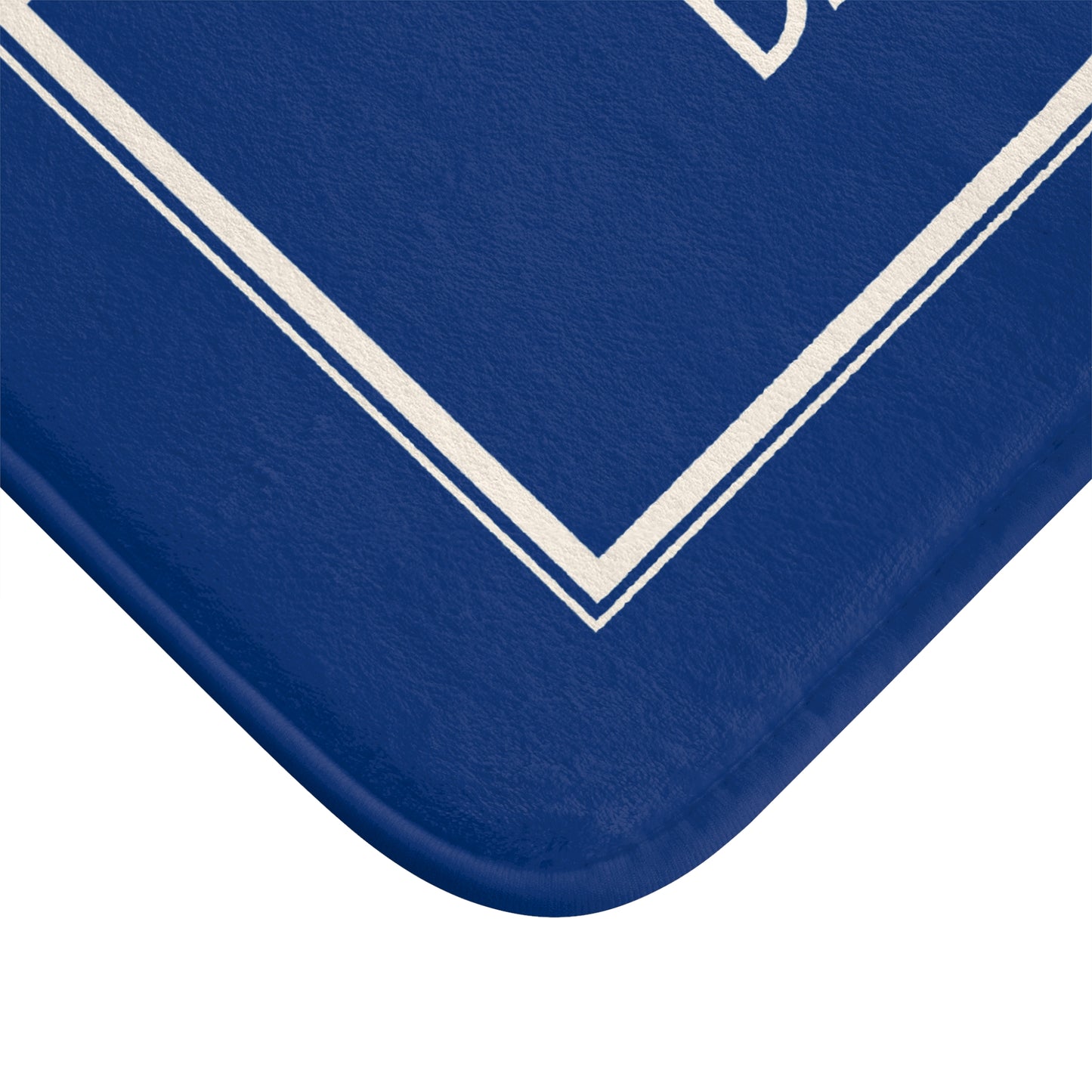Blue mat with white border on a white background
