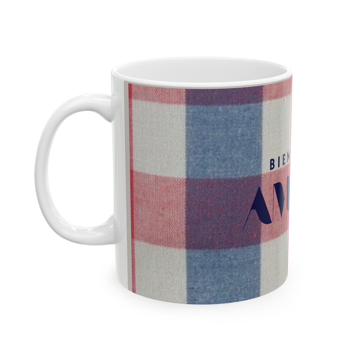 Bien, mon amour Gingham Mug, Sweetheart Mug