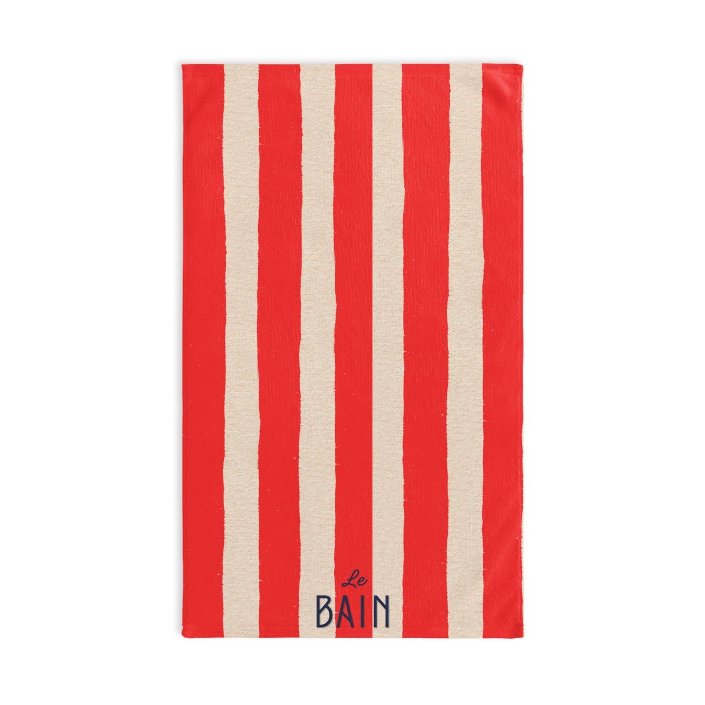 Red Stripped Hand Towel - Le Bain 
