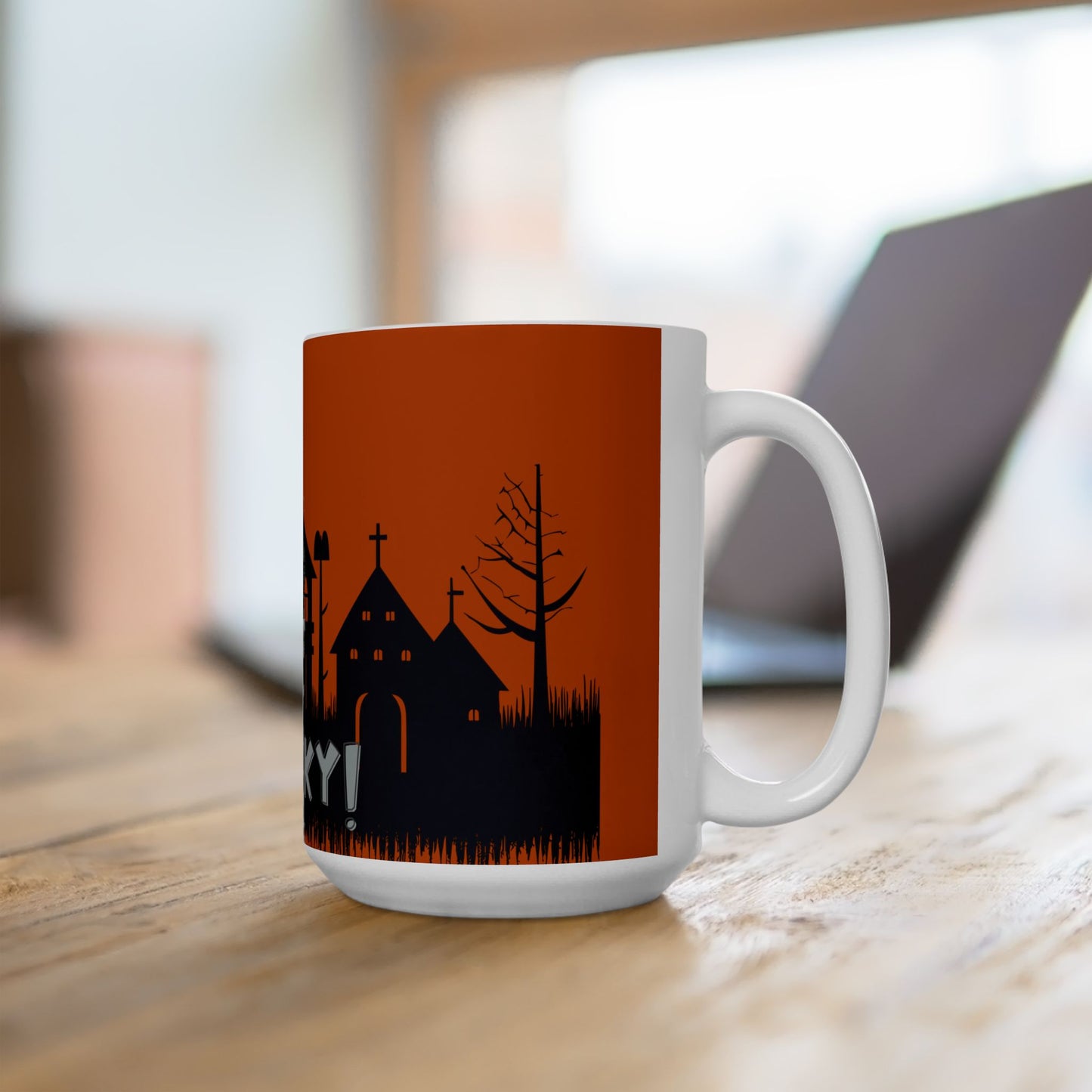 Spooky Haunted Village Halloween Ceramic Mug (11oz/15oz)