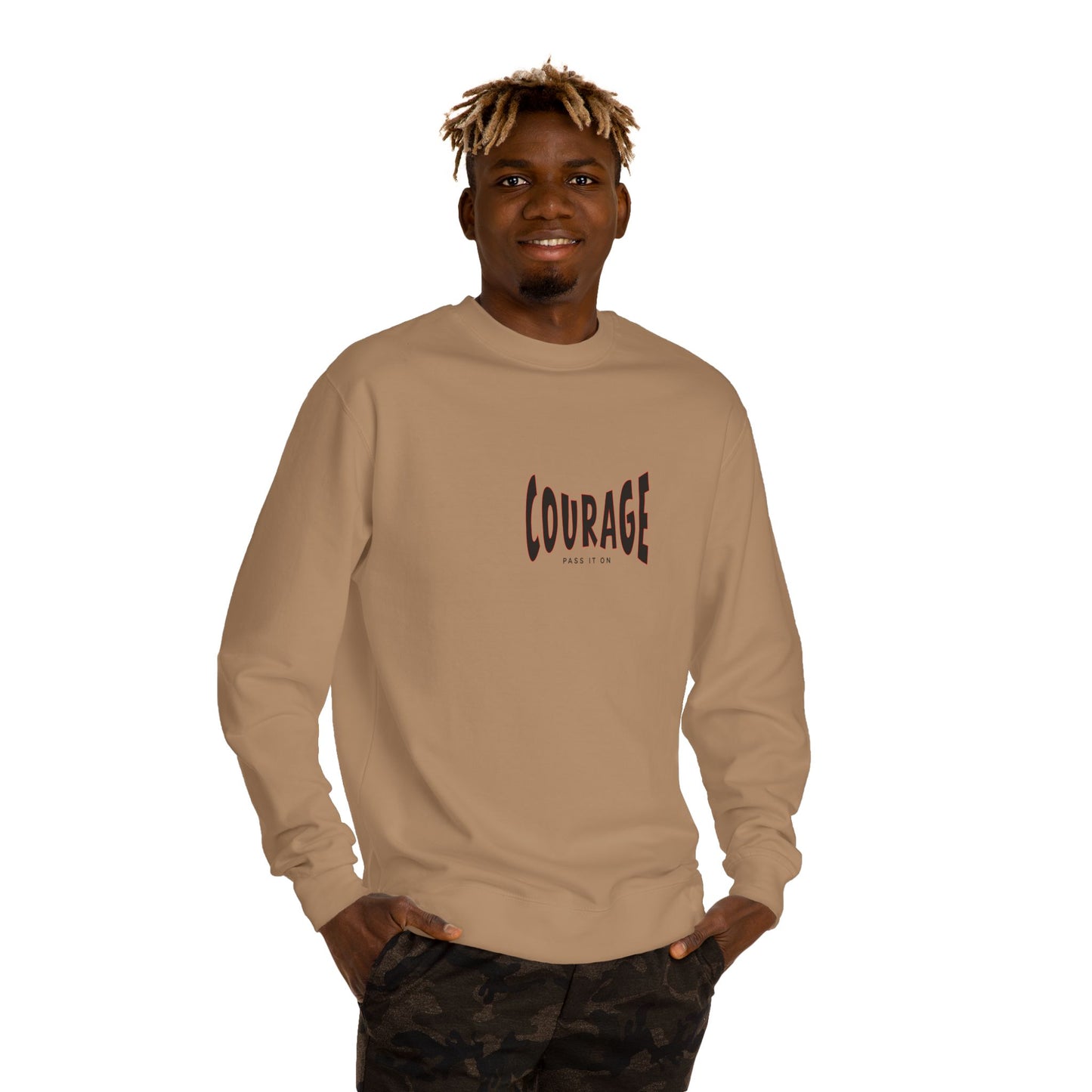 COURAGE - Pass it On - Minimalist Crewneck Sweatshirt — Resistance Message