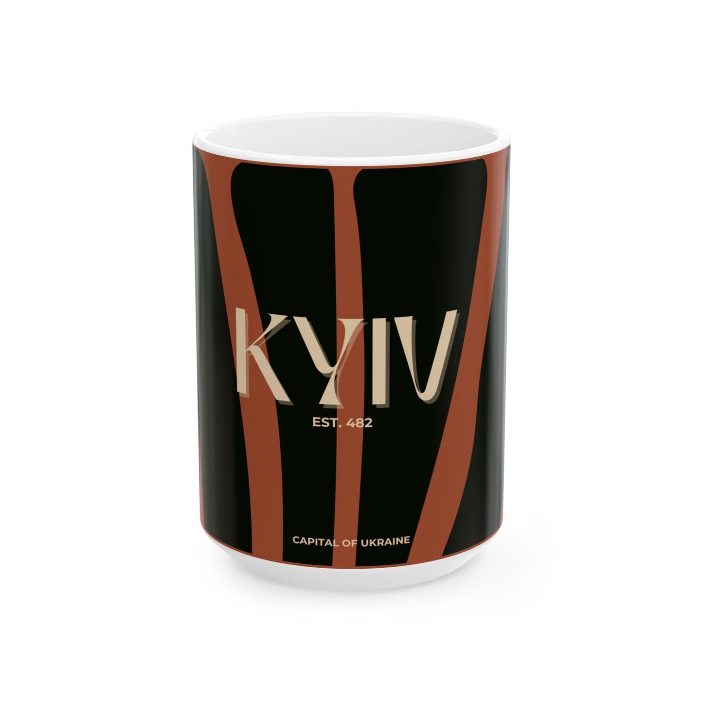 KYIV - est. 482 Ceramic Mug, Rust - Cultural History Gift