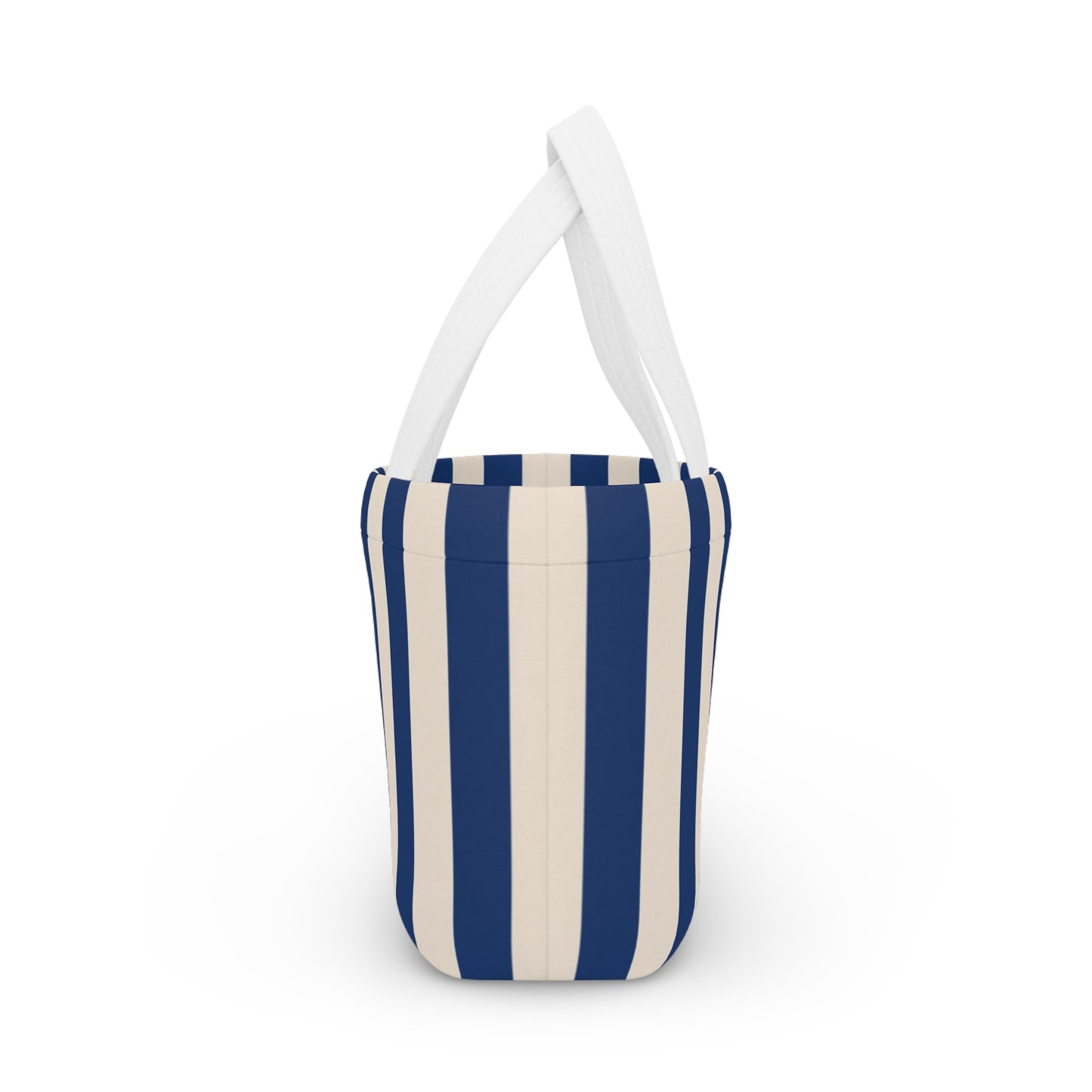 Striped "Le Lunch" Insulated Lunch Bag, BLUE | Picnic Tote