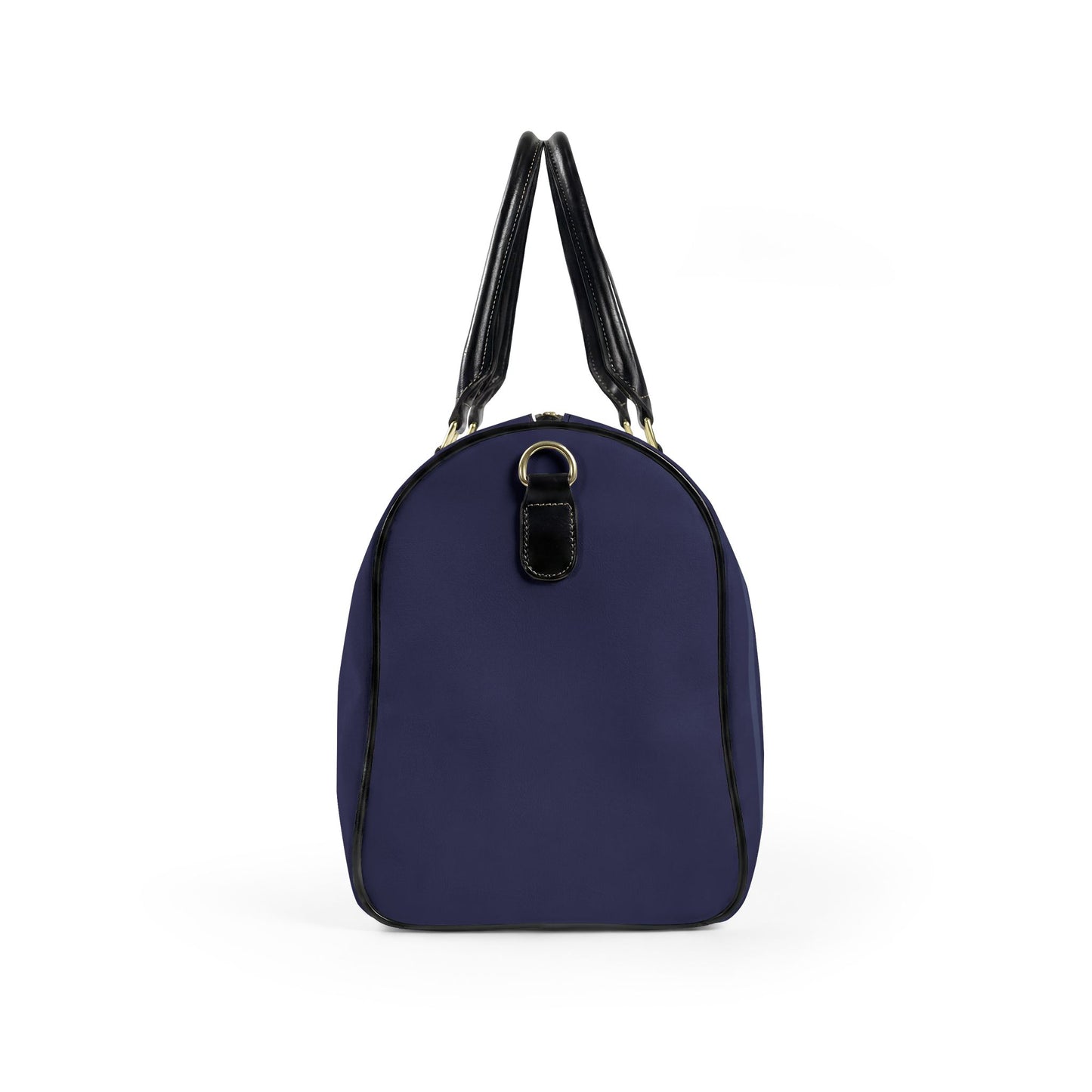Chic Leather Travel Bag — 'Très Bon' Navy Striped Weekender