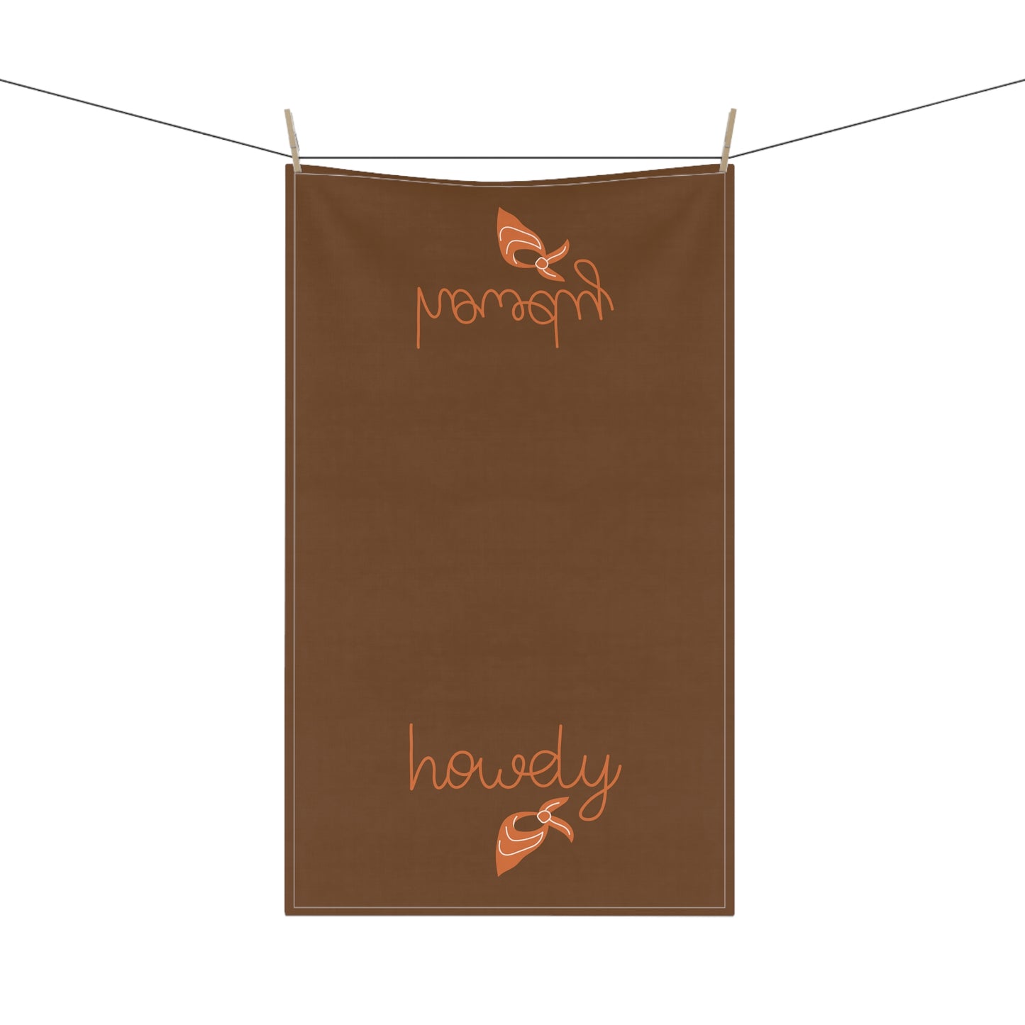 Cotton "Howdy" Kitchen Towel, Brown