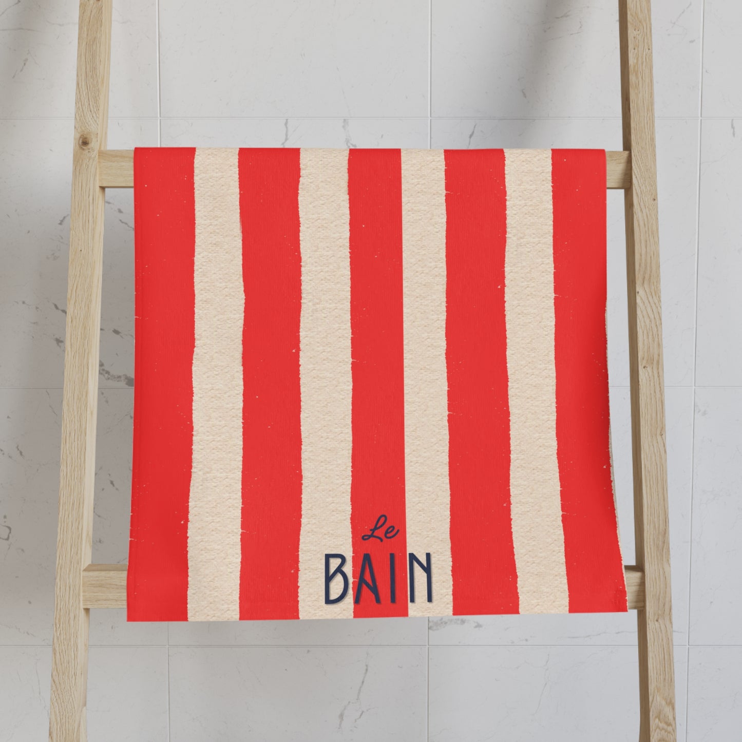 Red Stripped Hand Towel - Le Bain 