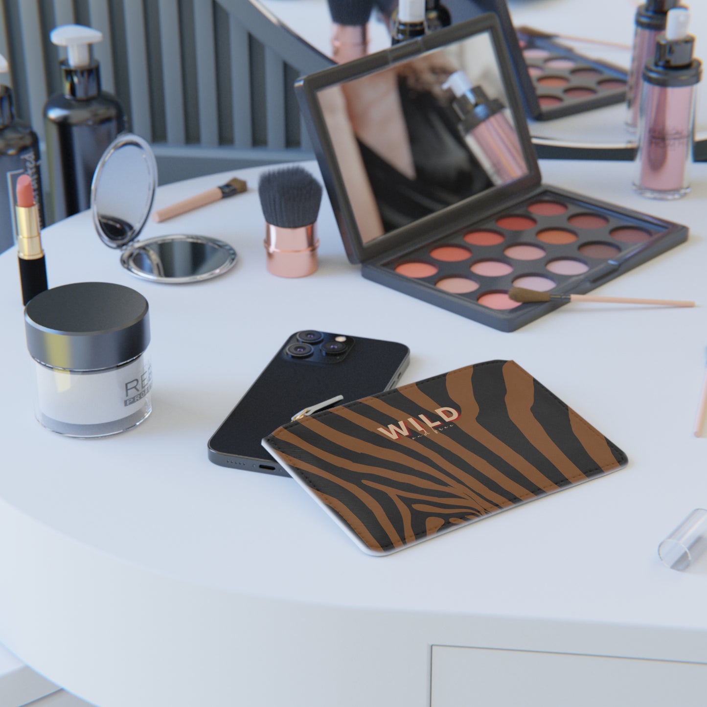 Mini Clutch Bag — 'Wild and Free' Zebra Print Zip Pouch